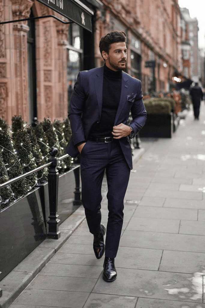 chelsea boots and suit